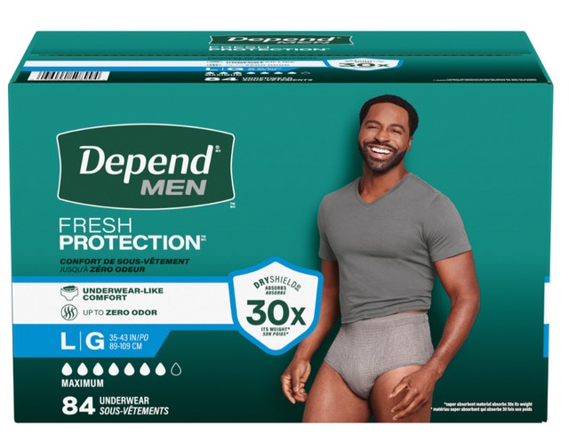 Depend Men Fresh Protection Underwear Size Large
