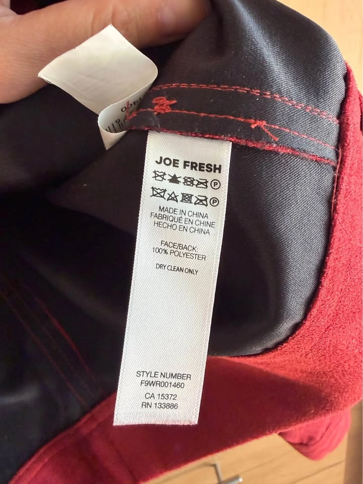 Joe Fresh Red Faux Suede Cropped Jacket - photo 3