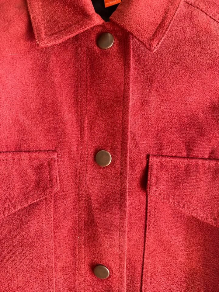 Joe Fresh Red Faux Suede Cropped Jacket - photo 4