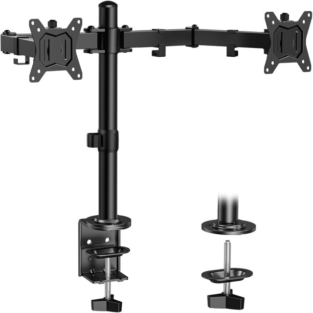 NEW ErGear Dual Monitor Desk Mount, Adjustable Arm 2 Screens 32"