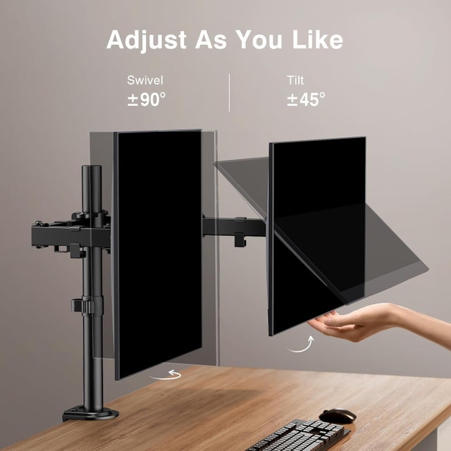 NEW ErGear Dual Monitor Desk Mount, Adjustable Arm 2 Screens 32" - photo 3