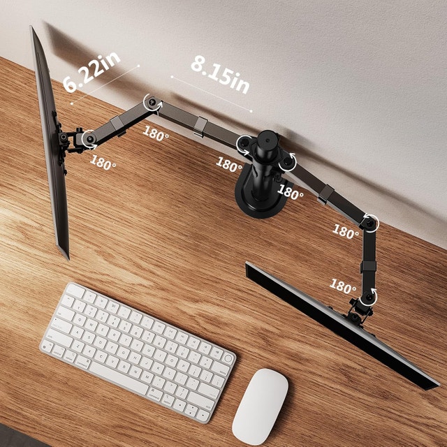NEW ErGear Dual Monitor Desk Mount, Adjustable Arm 2 Screens 32" - photo 4