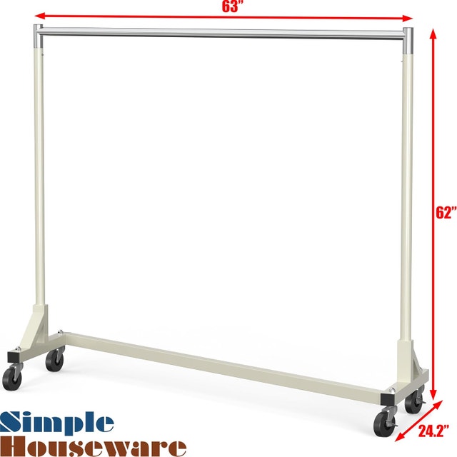 NEW Simple Houseware Industrial Grade Z-Base Garment Rack, 63" - photo 2