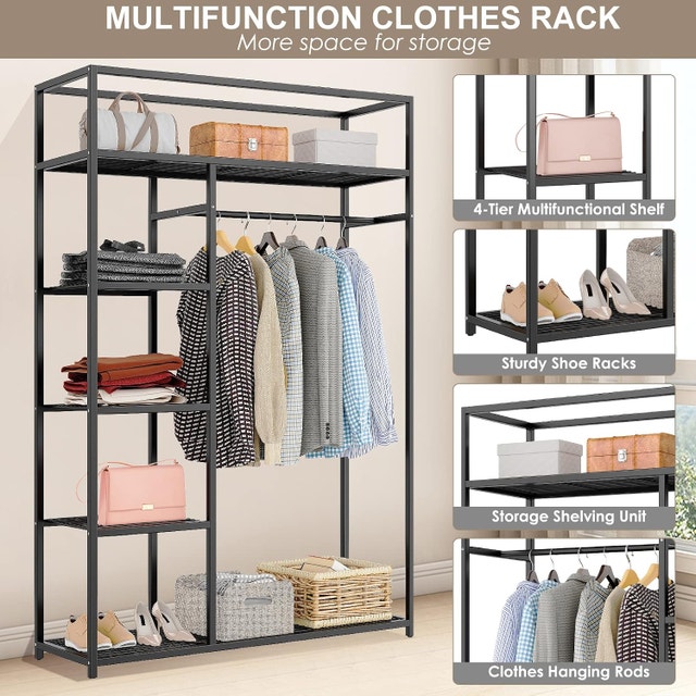 NEW Heavy Duty Garment Rack, Metal Closet Organizers - photo 3