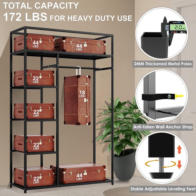 NEW Heavy Duty Garment Rack, Metal Closet Organizers - photo 4