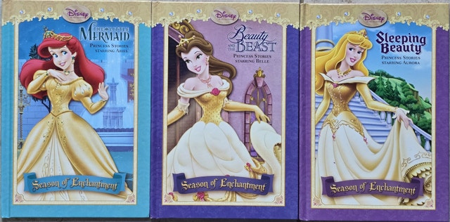 Disney Princess Stories Hard Cover Book Set Ariel, Belle, Aurora