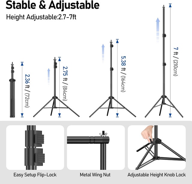 NEW Fotoumgl Backdrop Stand 10x7ft Adjustable Anti-Bend Crossbar - photo 3