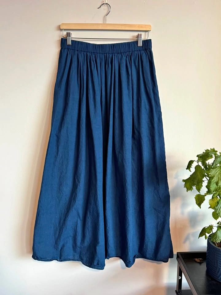 Muji Blue Linen Skirt - Size M