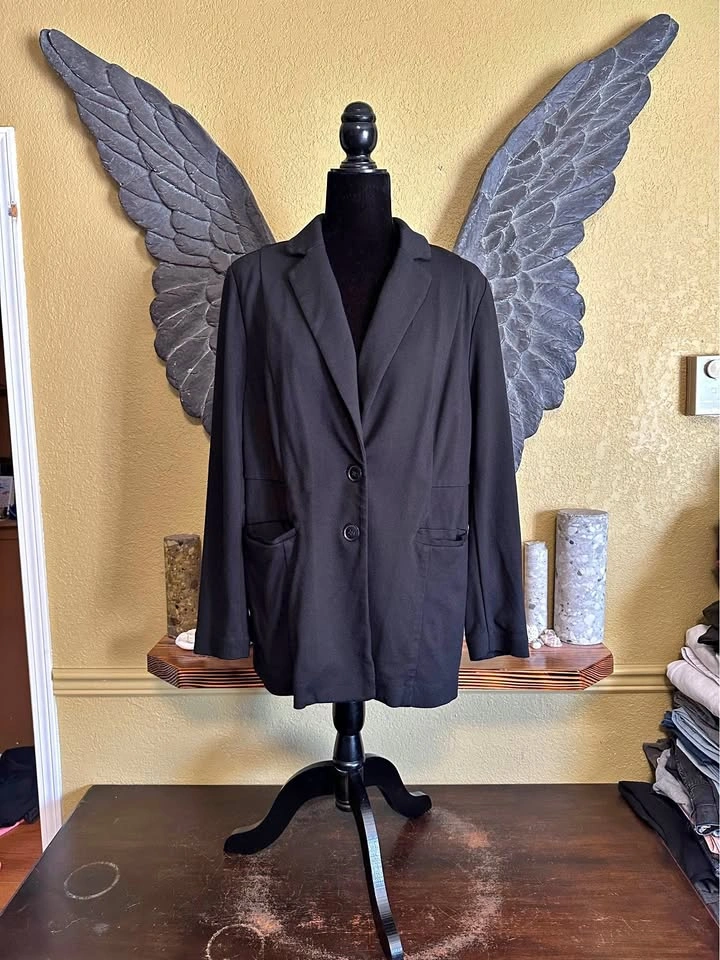 In Every Story Black Blazer with Button Closure