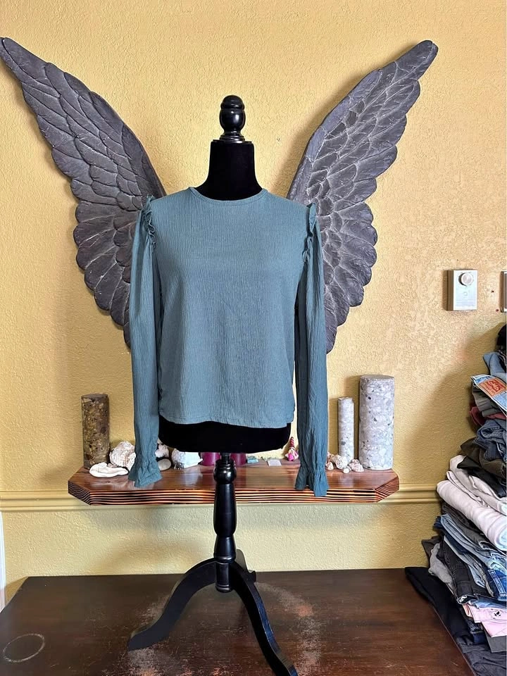 Dynamite ruffled Teal Blouse