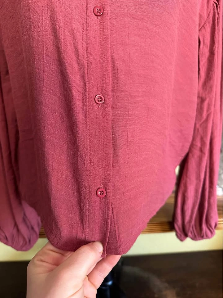 SHEIN Rusty Mauve Long Sleeve Shirt - photo 2