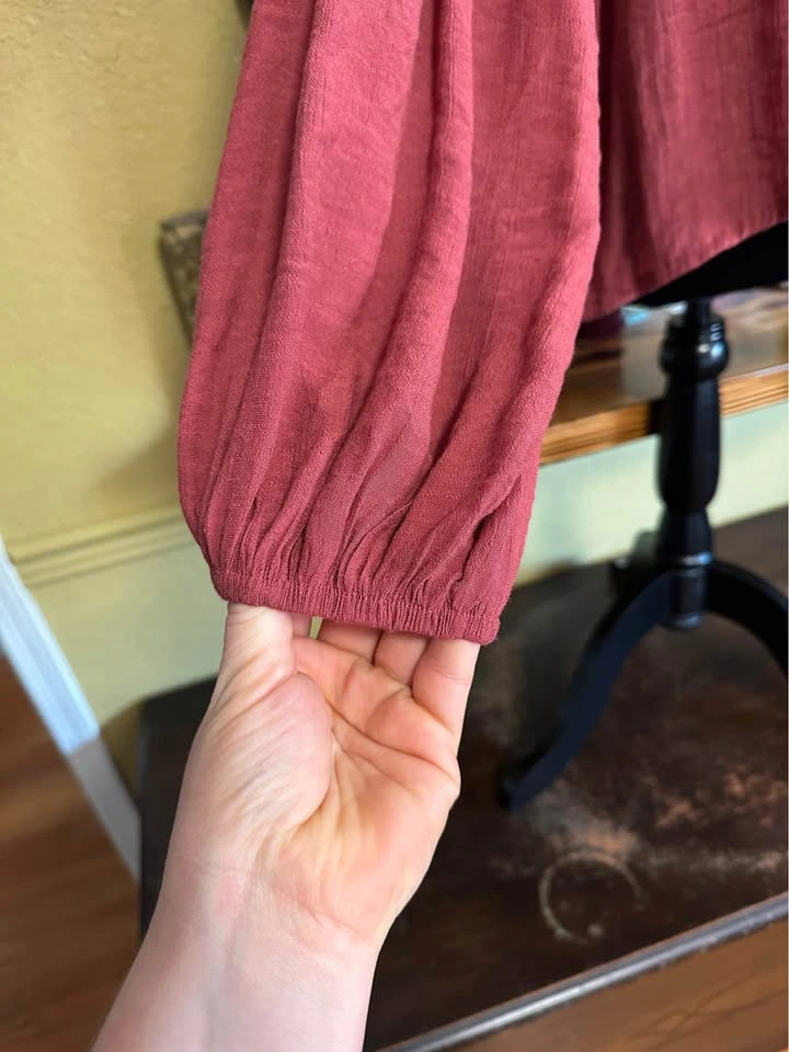 SHEIN Rusty Mauve Long Sleeve Shirt - photo 3