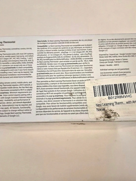 Google Nest Learning Thermostat Smart Thermostat NWT Sealed - photo 2