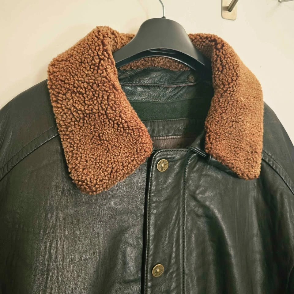 90s XL Timberland Lambskin Leather Sheepskin Jacket - photo 2