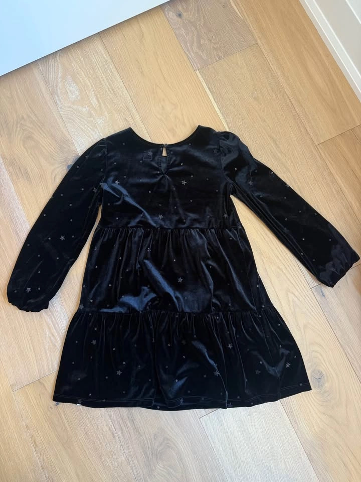 GAP Kids Black Velvet Star Dress – Size Medium - photo 2