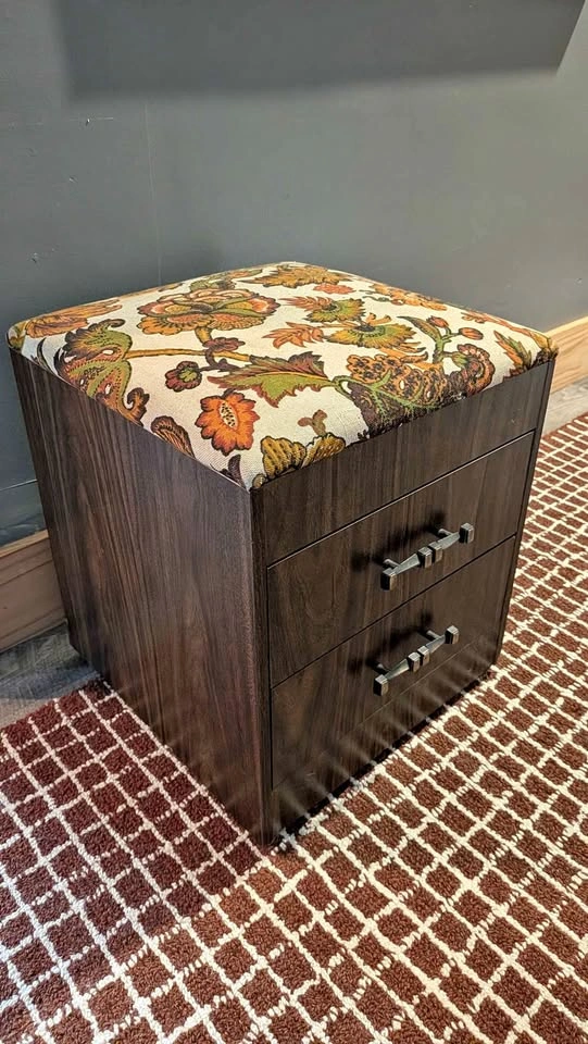 Vintage sewing / storage stool
