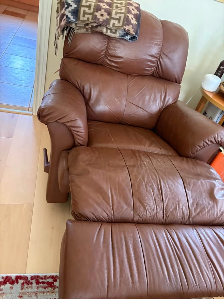 Living room set, Brown Leather Sofas and Recliner chair, plus ta - photo 3