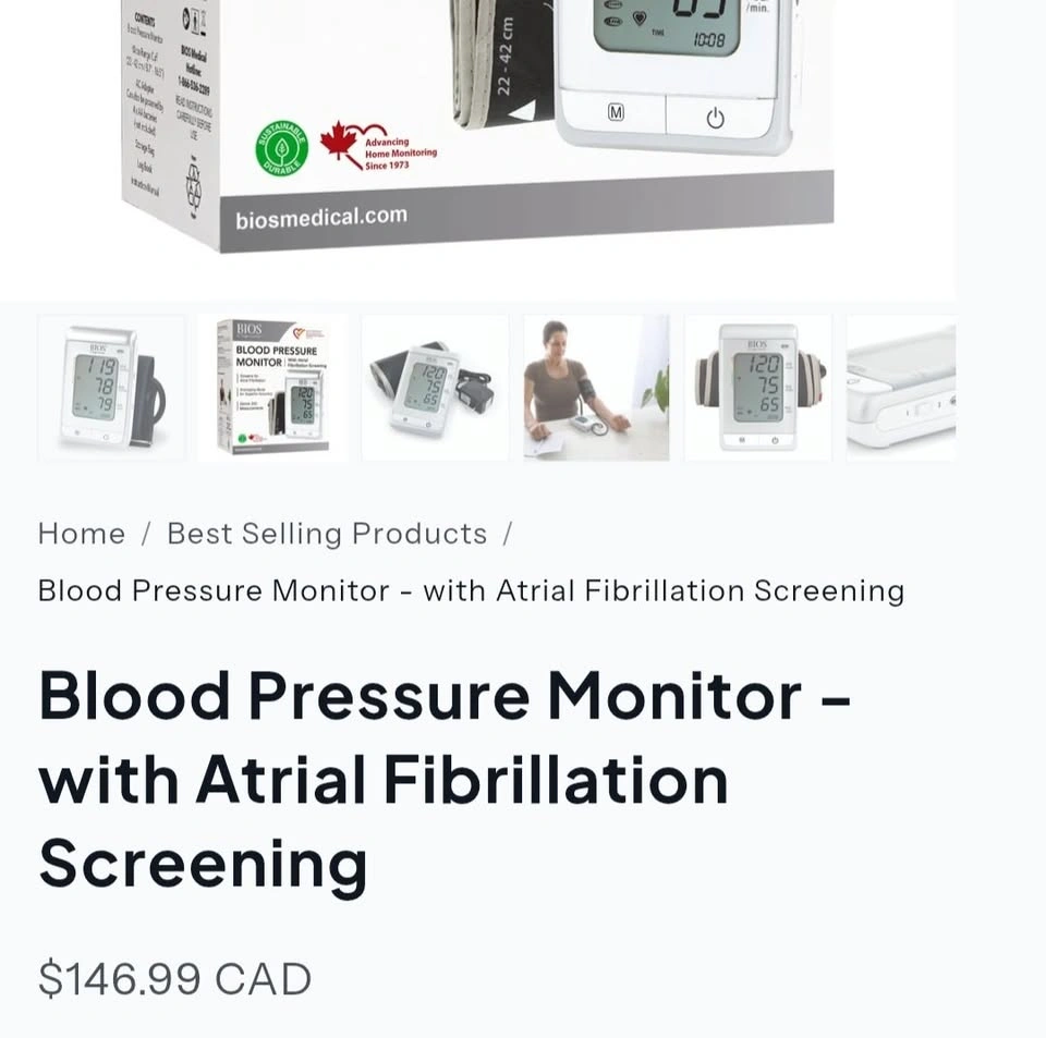BIOS Diagnostics Blood Pressure Monitor with AFib Screening - photo 5