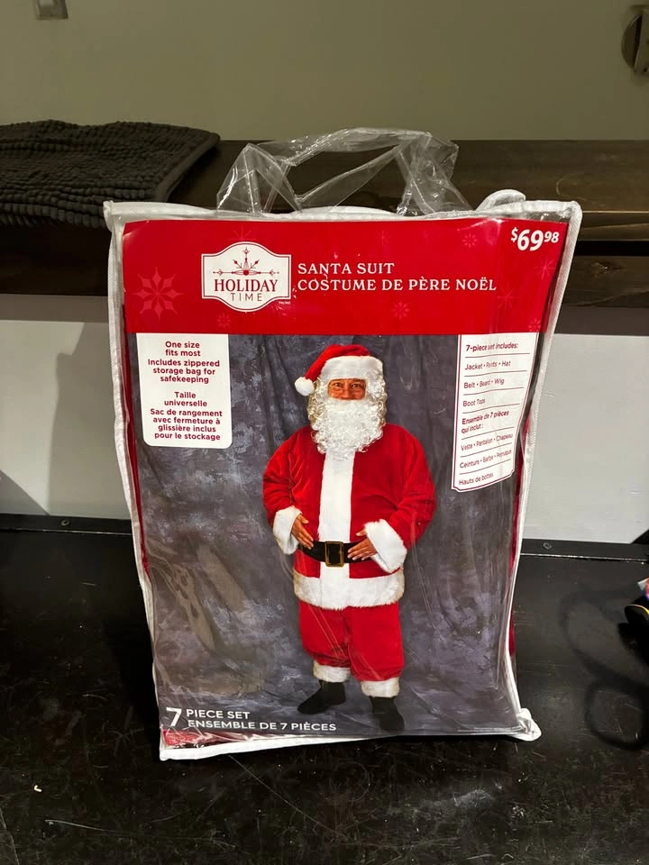New - Holiday Time 7pc Santa Suit Set (one-size-fits-most) - photo 3