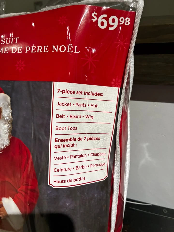 New - Holiday Time 7pc Santa Suit Set (one-size-fits-most) - photo 4