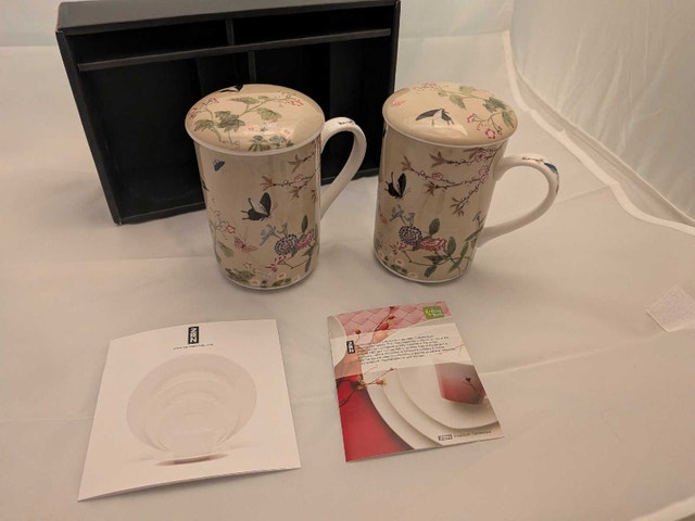 NEW Zen Hankook Ceramic Tea Mug Set w/ Matching Lids – Gift Box - photo 5