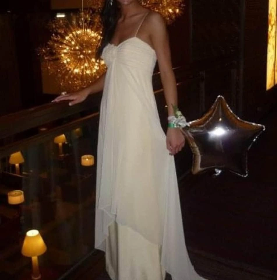 Badgley Mischka light butter yellow cream prom/bridesmaid dress - photo 4