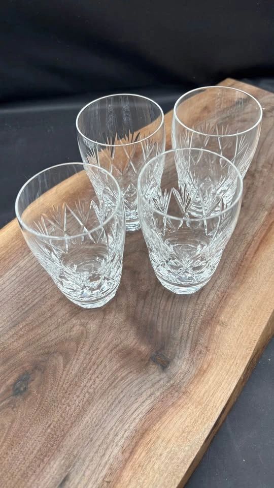 Set of 4 Vintage Cut Crystal Tumblers / Juice Glasses - photo 3