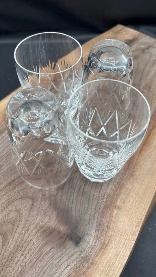 Set of 4 Vintage Cut Crystal Tumblers / Juice Glasses - photo 4