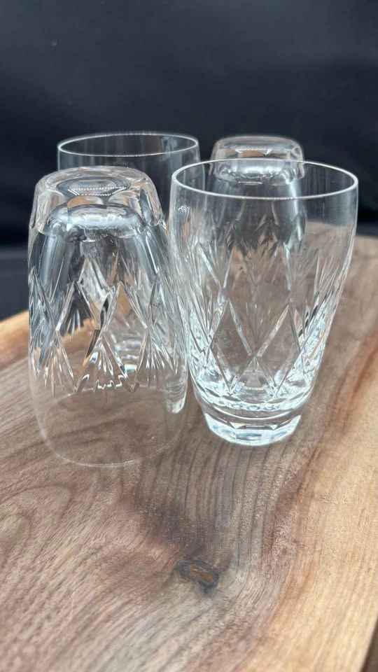 Set of 4 Vintage Cut Crystal Tumblers / Juice Glasses - photo 5