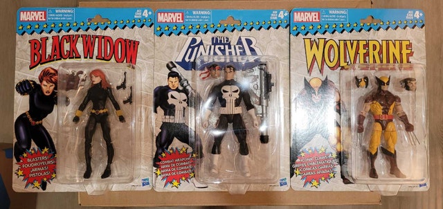 Marvel Legends Retro, Punisher, Wolverine, Black Widow