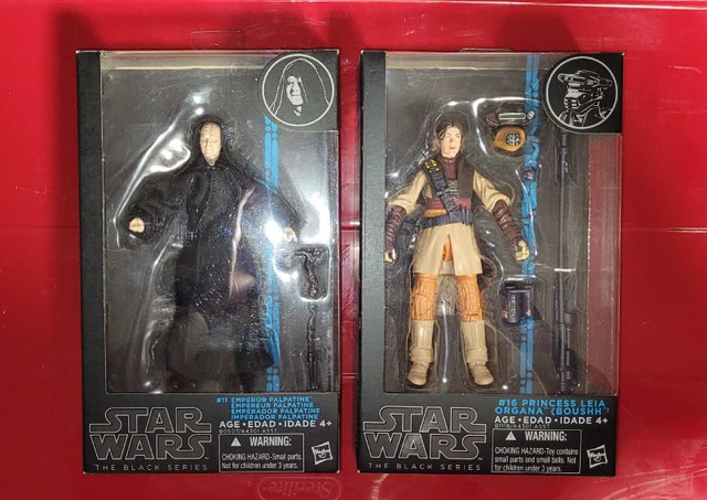 Star Wars Black Series Palpatine #11 and Leia (Boushh) #16