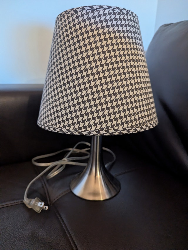 Table Lamp with Houndstooth Shade