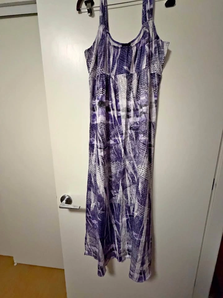 Calvin Klein Jeans Purple Patterned Maxi Dress