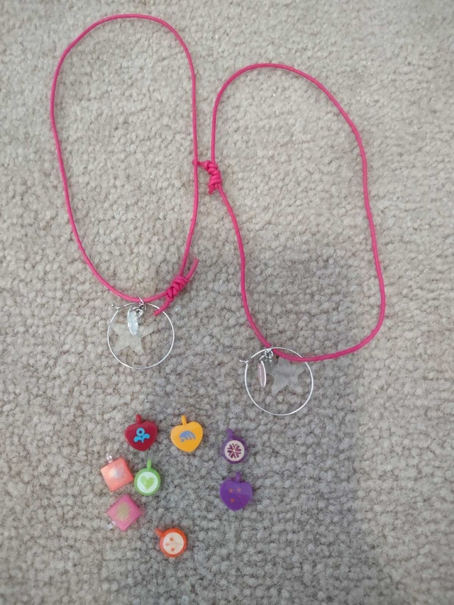 American Girl Charm Keeper Necklaces with charms