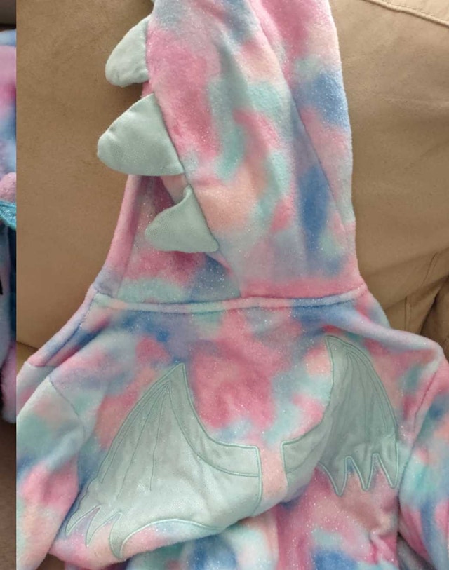 Justice Dragon Onesie Size Large & slippers - photo 3