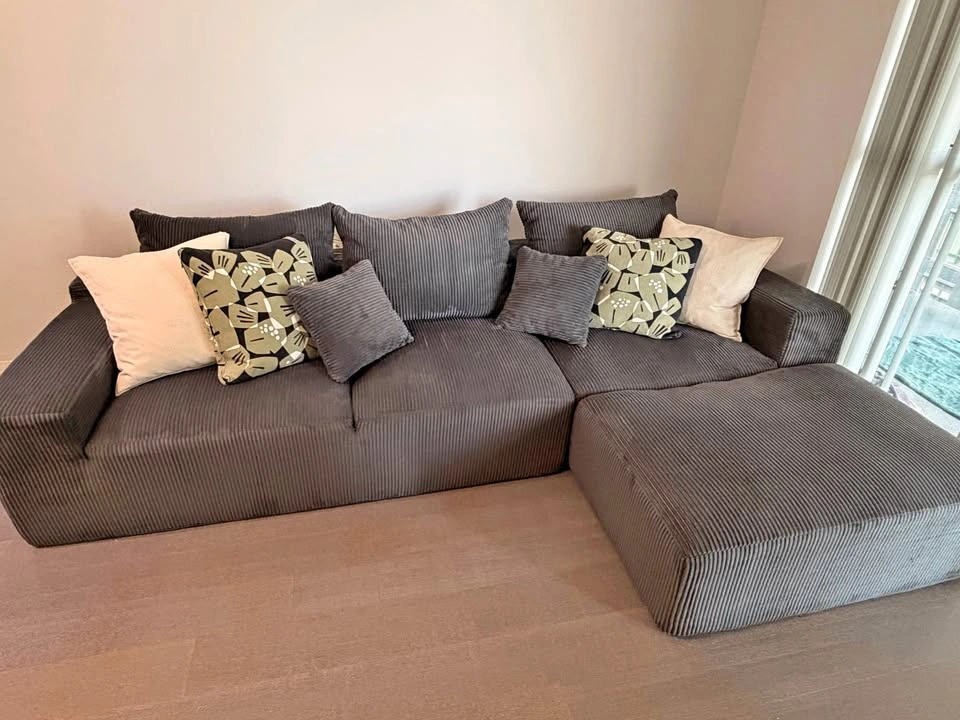 Modular L-Shaped Sectional Sofa – Corduroy Memory Foam