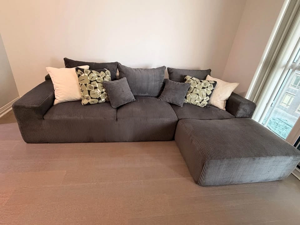 Modular L-Shaped Sectional Sofa – Corduroy Memory Foam - photo 4