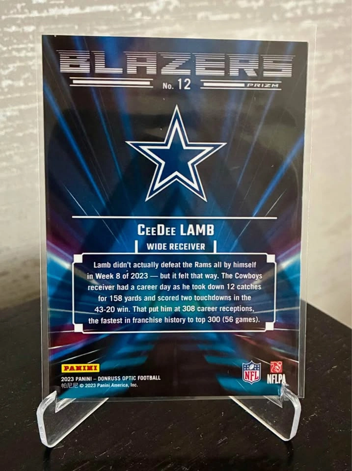 CeeDee Lamb 2023 Panini Optic #12 Blazers Insert - photo 2