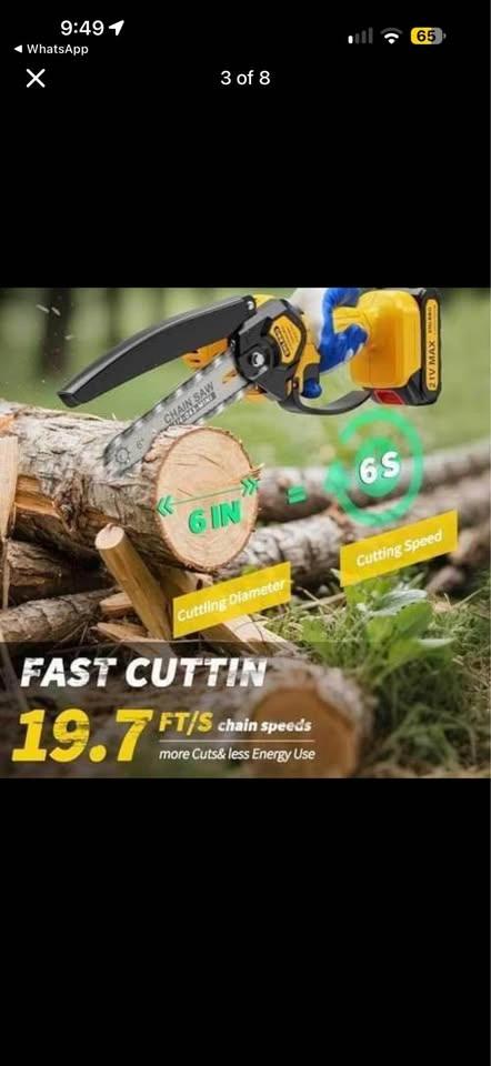 21V Cordless 6-inch Mini Chainsaw - photo 3