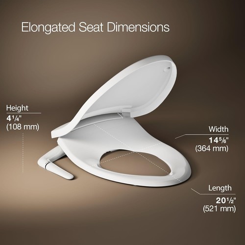 Kohler PureWash M250 Elongated Manual Bidet Toilet Seat White - photo 4