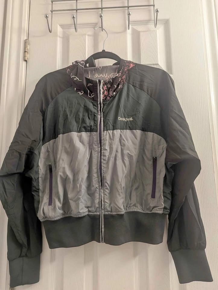 Desigual Windbreaker Jacket – Grey, M