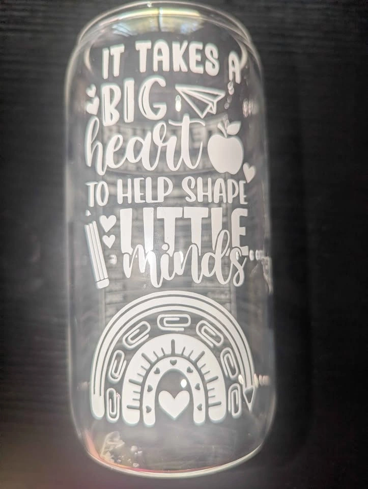 Teacher Glass Tumbler with Bamboo Lid & Straw - photo 2