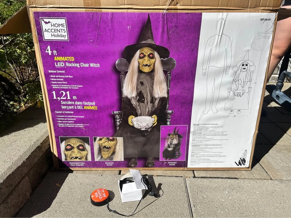 Vintage Home Accents 4 ft Animated LED Rocking Witch Prop - photo 5