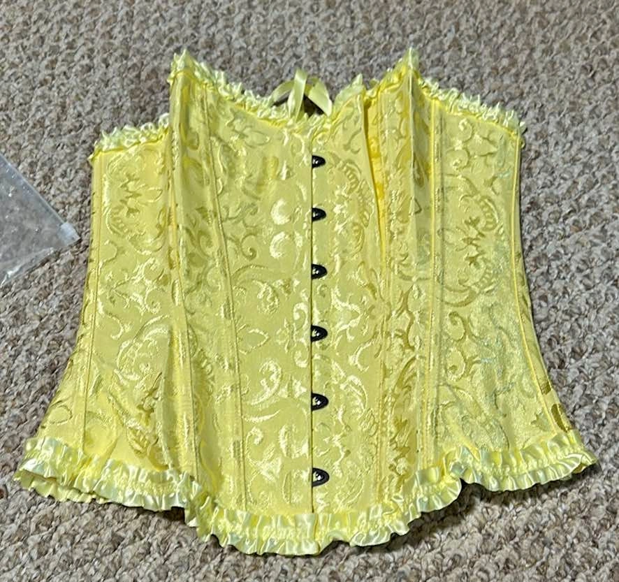 NEW Vrapo Yellow Brocade Corset