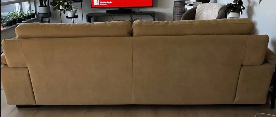 Rare Natuzzi 3-Seater Sofa + Ottoman - Neutral Suede - photo 2