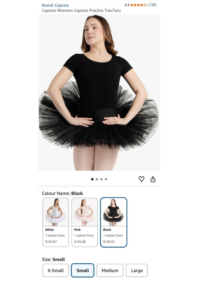 NEW Capezio Practice Tutu - Black, Size Small - photo 2