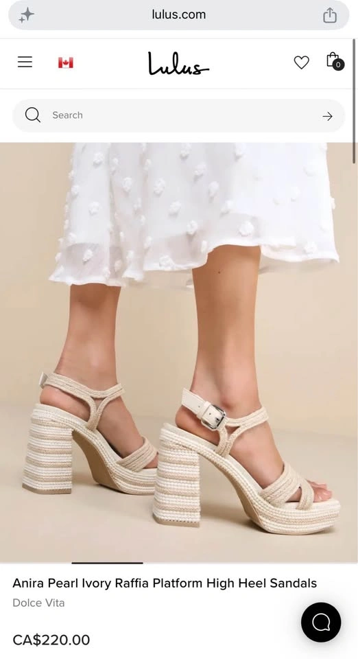NEW Dolce Vita Anira Pearl Ivory Raffia Platform High Heel Sanda - photo 3