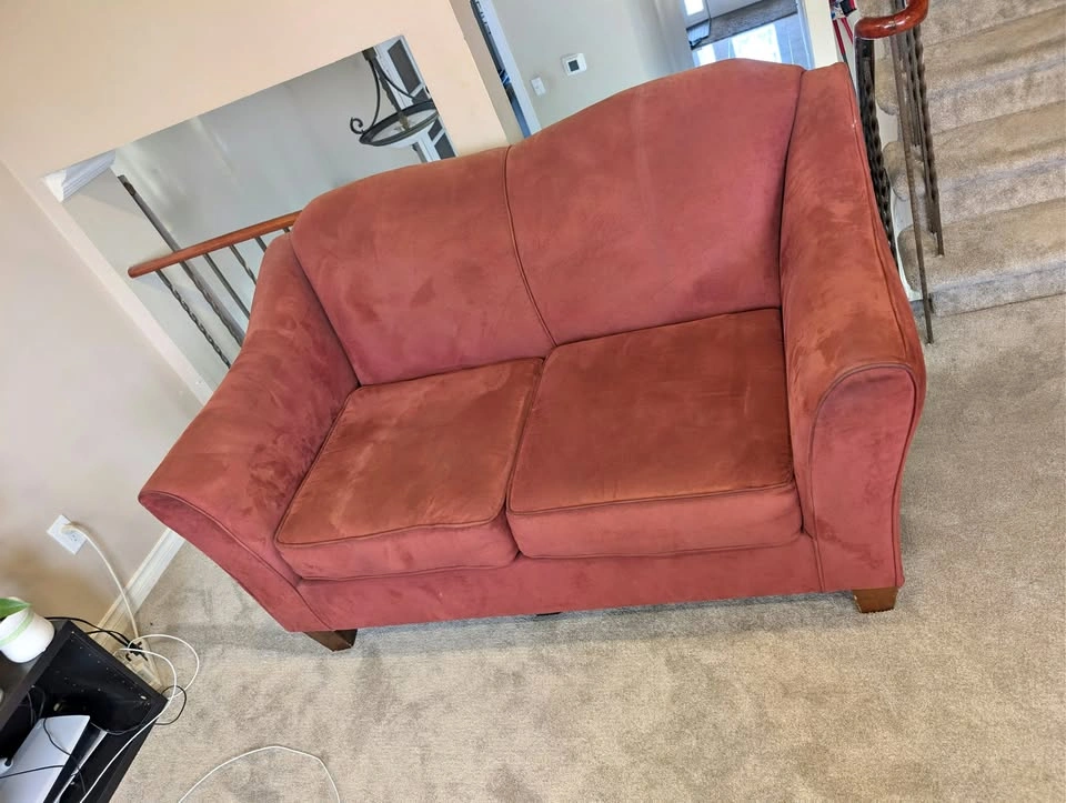 Red Two-Seater Sofa/Loveseat