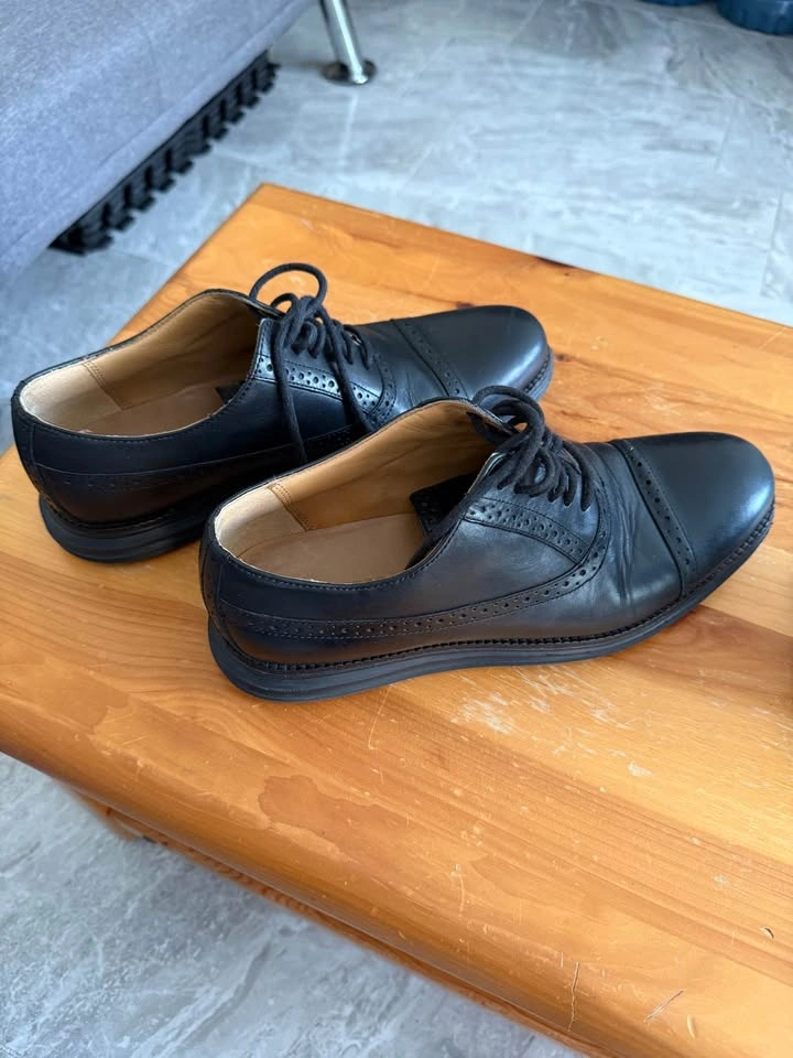 Cole Haan Grand.OS Black Leather Cap Toe Brogue Oxfords - photo 2