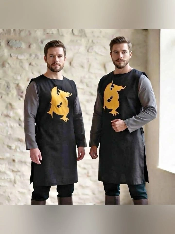 Handmade Fantasy Dragon Long Surcoat Set of 2 Medieval Costume